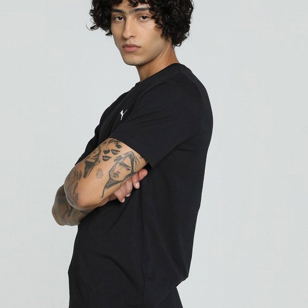 Puma Men Small Logo Brand Logo Embroidered Pure Cotton Short Sleeve T-Shirt