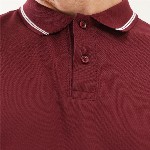 TURMS Men Solid Polo Collar Half Sleeves Stain And Water Repellent Cotton Tshirt