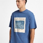 NOBERO Graphic Printed Drop Shoulder Sleeves Cotton Oversized T-Shirt