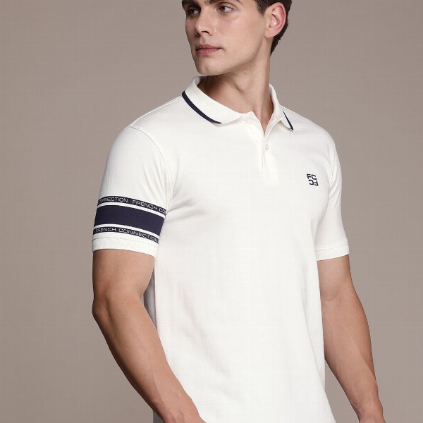 French Connection Men Polo Collar Pure Cotton T-shirt