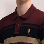 U.S. Polo Assn. Men Striped Polo Collar Cotton Slim Fit T-shirt