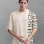 BULLMER Tribal Printed Oversized Cotton T-shirt
