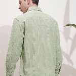 HIGHLANDER Men Textured Spread Collar Cotton Casual Shirt