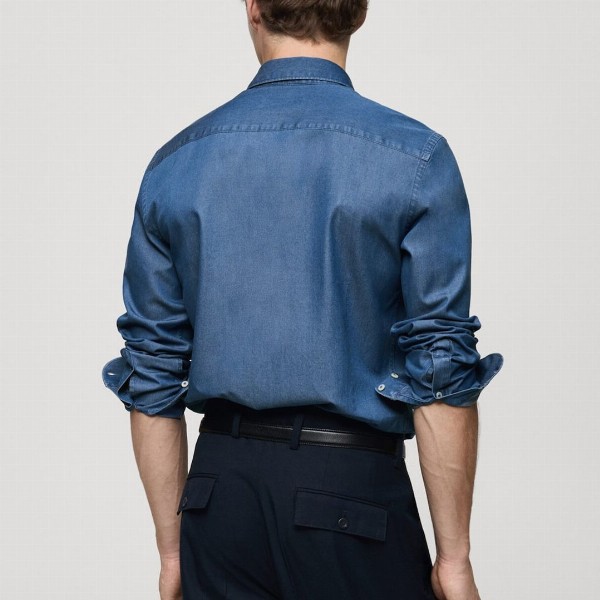 MANGO MAN Chambray Pure Cotton Shirt