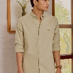 Andamen Premium Dobby Slim Fit Button-Down Collar Cotton Casual Shirt