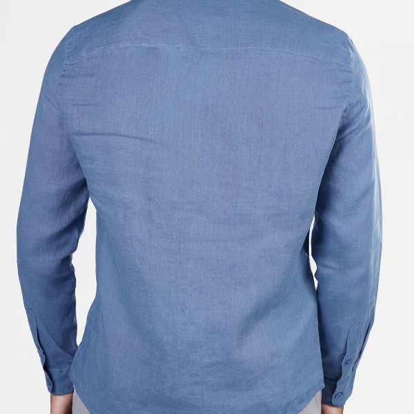 Celio Men Classic Fit Spread Collar Solid Pure Linen Casual Shirt