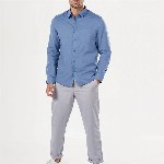 Celio Men Classic Fit Spread Collar Solid Pure Linen Casual Shirt