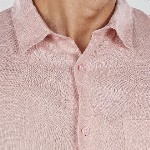 Celio Men Classic Regular Fit Spread Collar Solid Pure Linen Casual Shirt