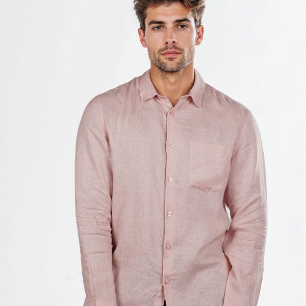 Celio Men Classic Regular Fit Spread Collar Solid Pure Linen Casual Shirt