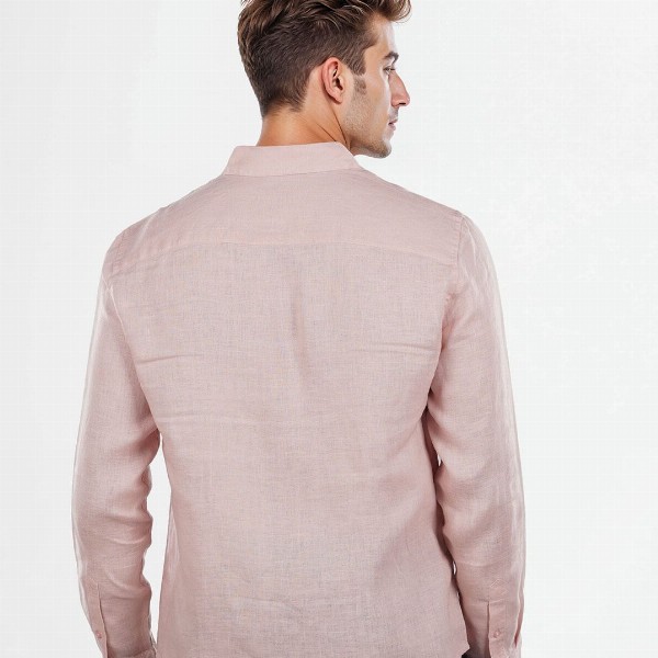 Celio Men Classic Regular Fit Spread Collar Solid Pure Linen Casual Shirt