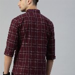 THE BEAR HOUSE Men Maroon & Grey Slim Fit Solid Casual Shirt