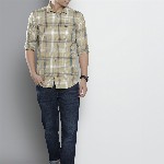 The Indian Garage Co Men Green Regular Fit Tartan Checks Opaque Checked Casual Shirt