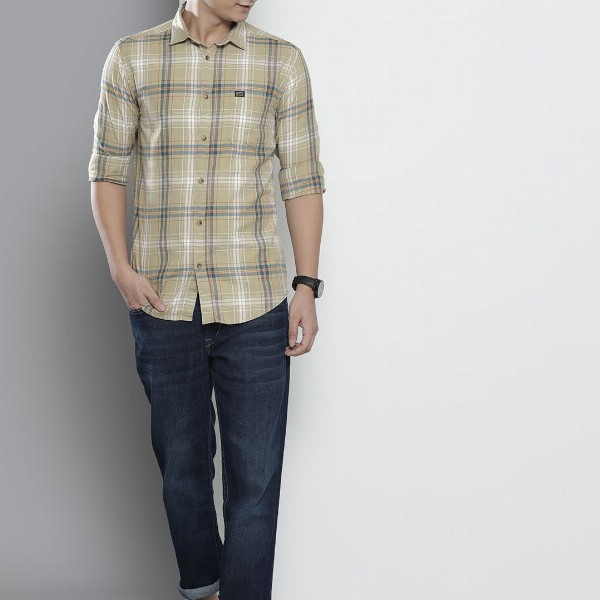 The Indian Garage Co Men Green Regular Fit Tartan Checks Opaque Checked Casual Shirt