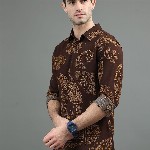 HERE&NOW Abstract Printed Slim Fit Casual Shirt