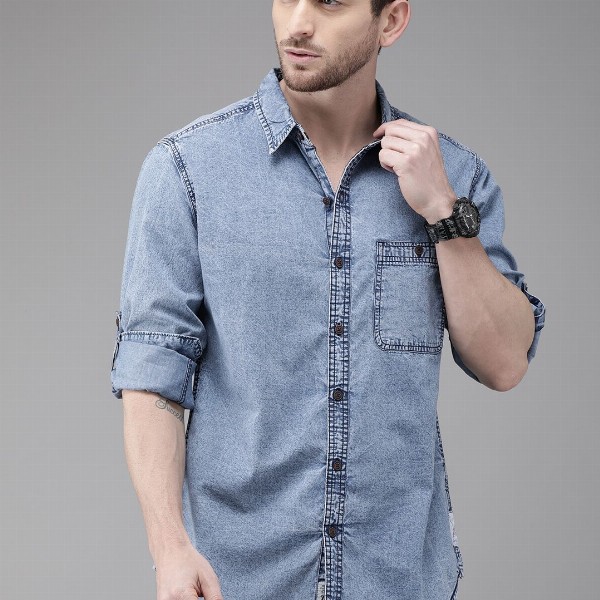 Roadster Men Blue Denim Shirt