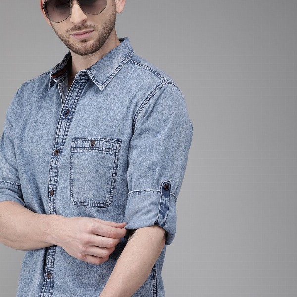 Roadster Men Blue Denim Shirt