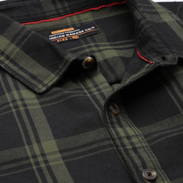The Indian Garage Co Men Tartan Checked Casual Shirt