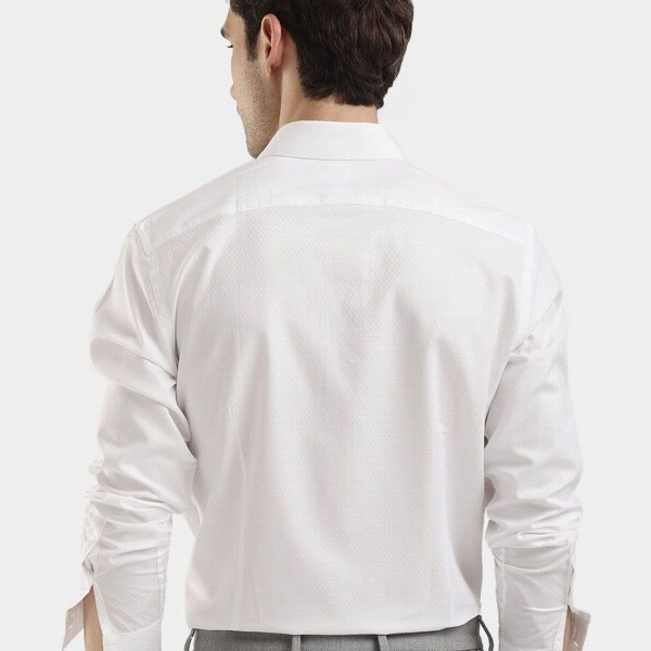 The Collection Classic Slim Fit Geometric Printed Spread Collar Shirt