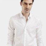 The Collection Classic Slim Fit Geometric Printed Spread Collar Shirt