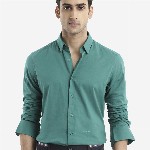 RARE RABBIT Men Cambroc Spread Collar Regular Fit Shirt