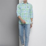 The Indian Garage Co Men Blue Checked Casual Shirt