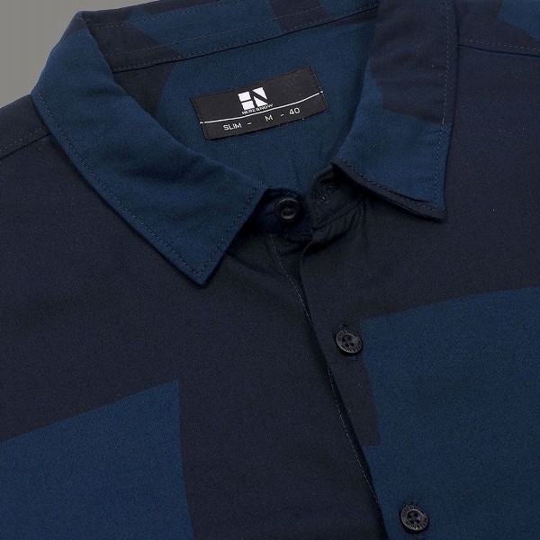 HERE&NOW Geometric Printed Slim Fit Opaque Casual Shirt