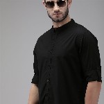 Roadster Men Black Pure Cotton Casual Shirt