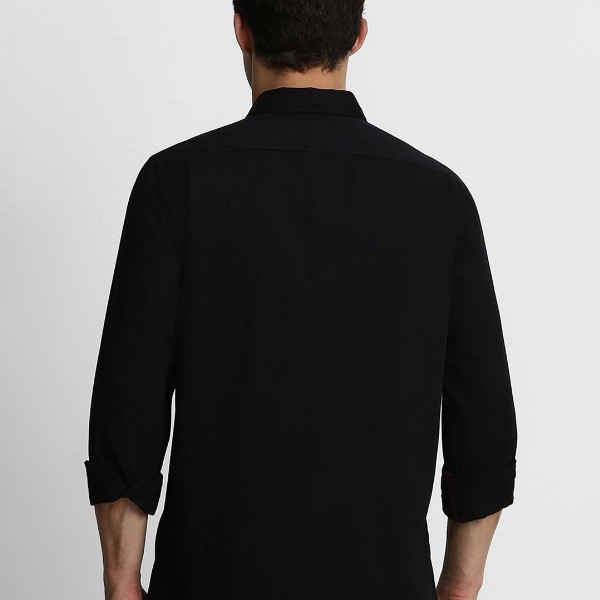 Louis Philippe Jeans Men Black Slim Fit Solid Casual Shirt