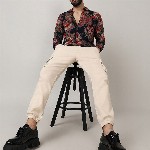 Campus Sutra Black Classic Floral Printed Spread Collar Casual Shirt