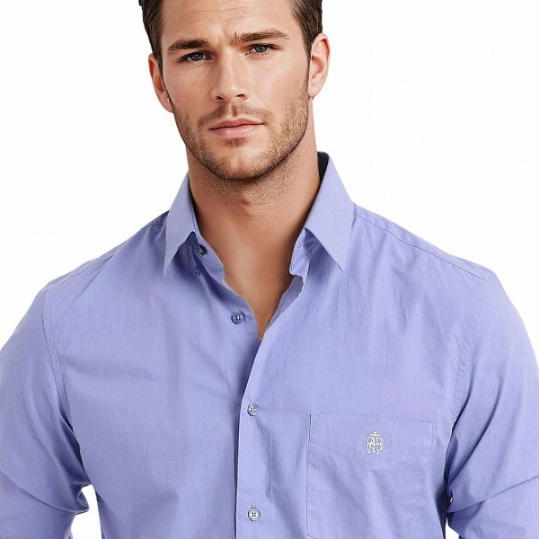 RARE RABBIT Men Comfort Spread Collar Solid Cotton Casual Shirt