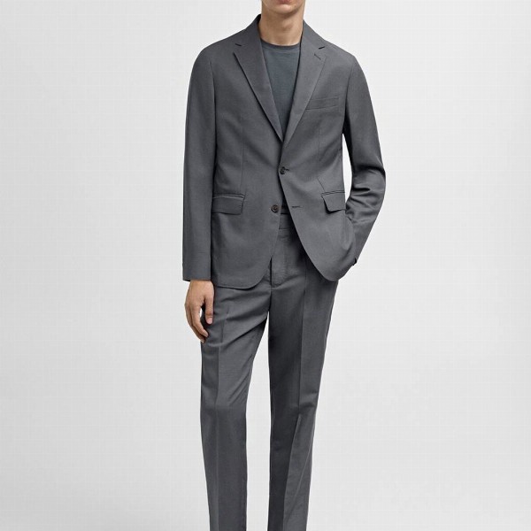 MANGO MAN Single-Breasted Slim Fit Suit Blazer