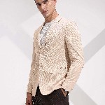 INVICTUS Self Design Slim Fit Textured Single Breasted Semiformal Blazer