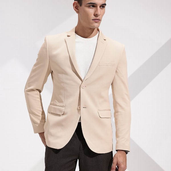 INVICTUS Self Design Slim Fit Textured Single Breasted Semiformal Blazer