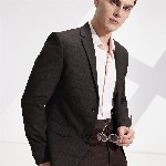 INVICTUS Notched Lapel Checked Single-Breasted Slim Fit Smart Casual Blazer