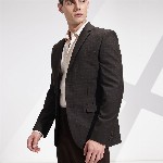 INVICTUS Notched Lapel Checked Single-Breasted Slim Fit Smart Casual Blazer