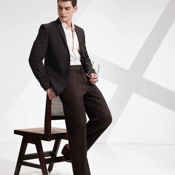 INVICTUS Notched Lapel Checked Single-Breasted Slim Fit Smart Casual Blazer