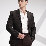 INVICTUS Notched Lapel Checked Single-Breasted Slim Fit Smart Casual Blazer