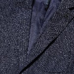 Blackberrys Men Navy Blue Textured Slim Fit Single-Breasted Formal Blazer