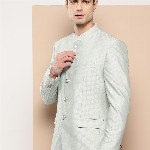 INVICTUS Geometric Woven Design Slim Fit Smart Casual Blazer