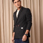 Mr Bowerbird Tailored Fit Double Breasted Casual Blazer