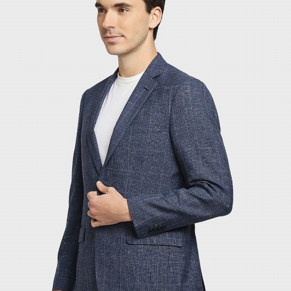 ColorPlus Redloop Power Blazers Checked Single-Breasted Regular Fit Formal Blazer